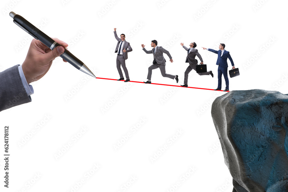Hand drawing bridge for businessman Hand drawing bridge for businessman