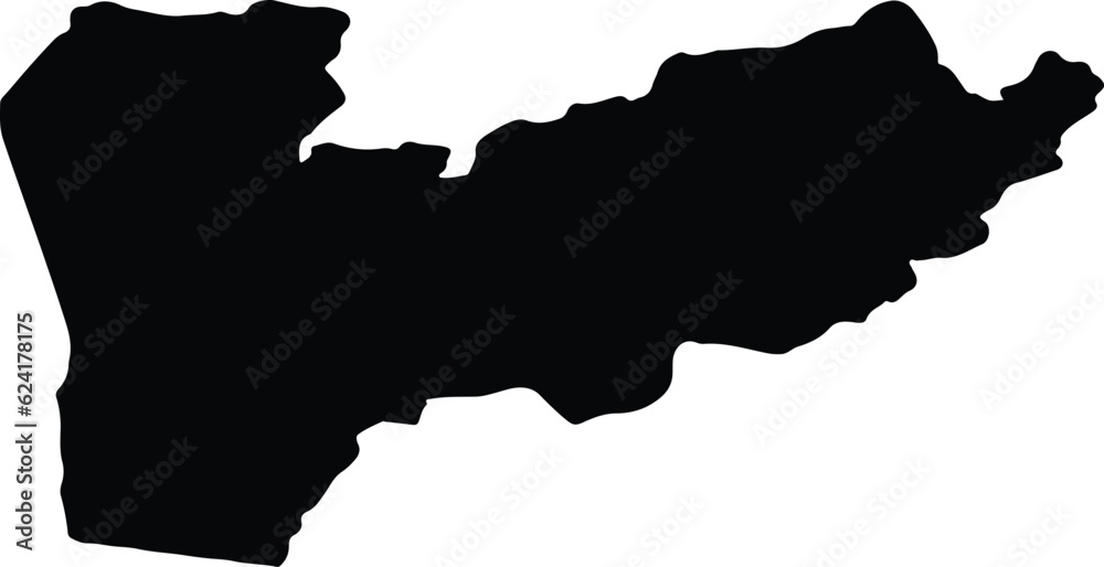 Silhouette map of Farah Afghanistan with transparent background.