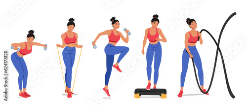 Active Woman Engaging In Fitness Activities, Through Exercises Such As Cardio, Weightlifting, And Crossfit