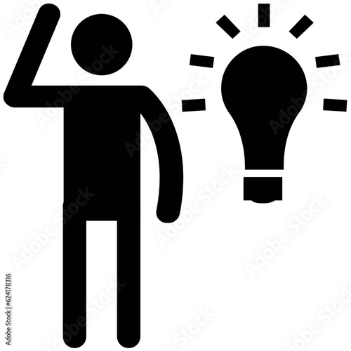 A solid icon of a man editable design 

