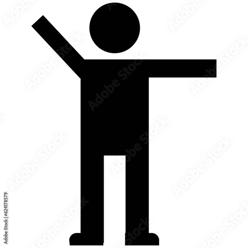 A solid icon of a man editable design 

