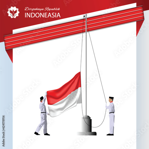 78th Indonesia Independence Ceremony Vector Illistration photo