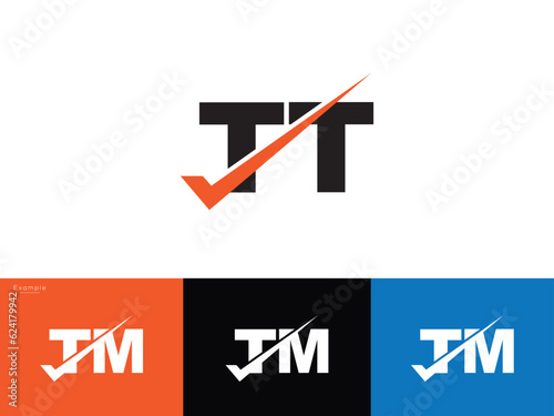 Checklist Alphabet tt Letter Logo, Checkmark tt Business Logo Icon Design