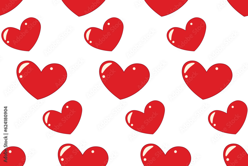 Seamless Pattern of hearts in cartoon style in trendy shades. Isolate. Valentines day. Vector. EPS Seamless Pattern of hearts in cartoon style in trendy shades. Isolate. Valentines day. Vector. EPS