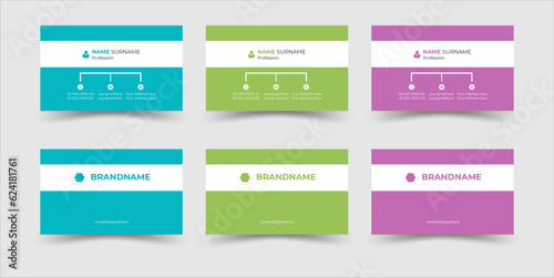 Double-sided creative business card template .Creative layout, corporate identity with photo place holder.