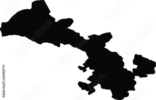 Silhouette map of Gansu China with transparent background.