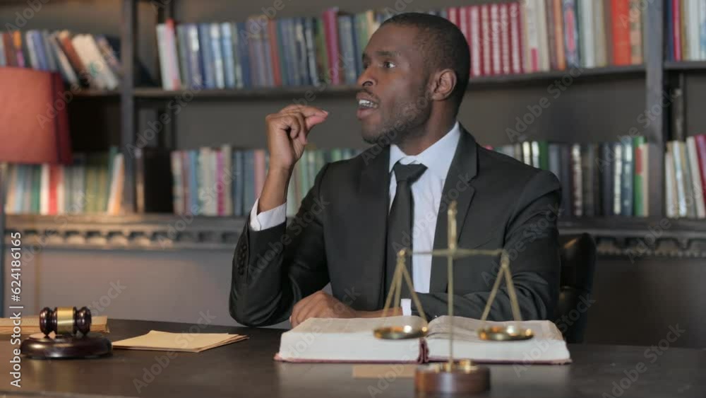 Brainstorming African American Lawyer Sitting in Office Brainstorming African American Lawyer Sitting in Office