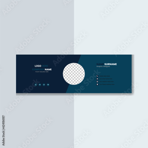 Email Signature Template Or Email Footer And Social Cover Vector Design