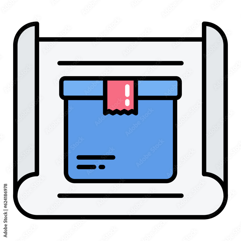 Packaging Design Line Color Icon Packaging Design Line Color Icon