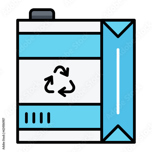 Milk Packet Line Color Icon