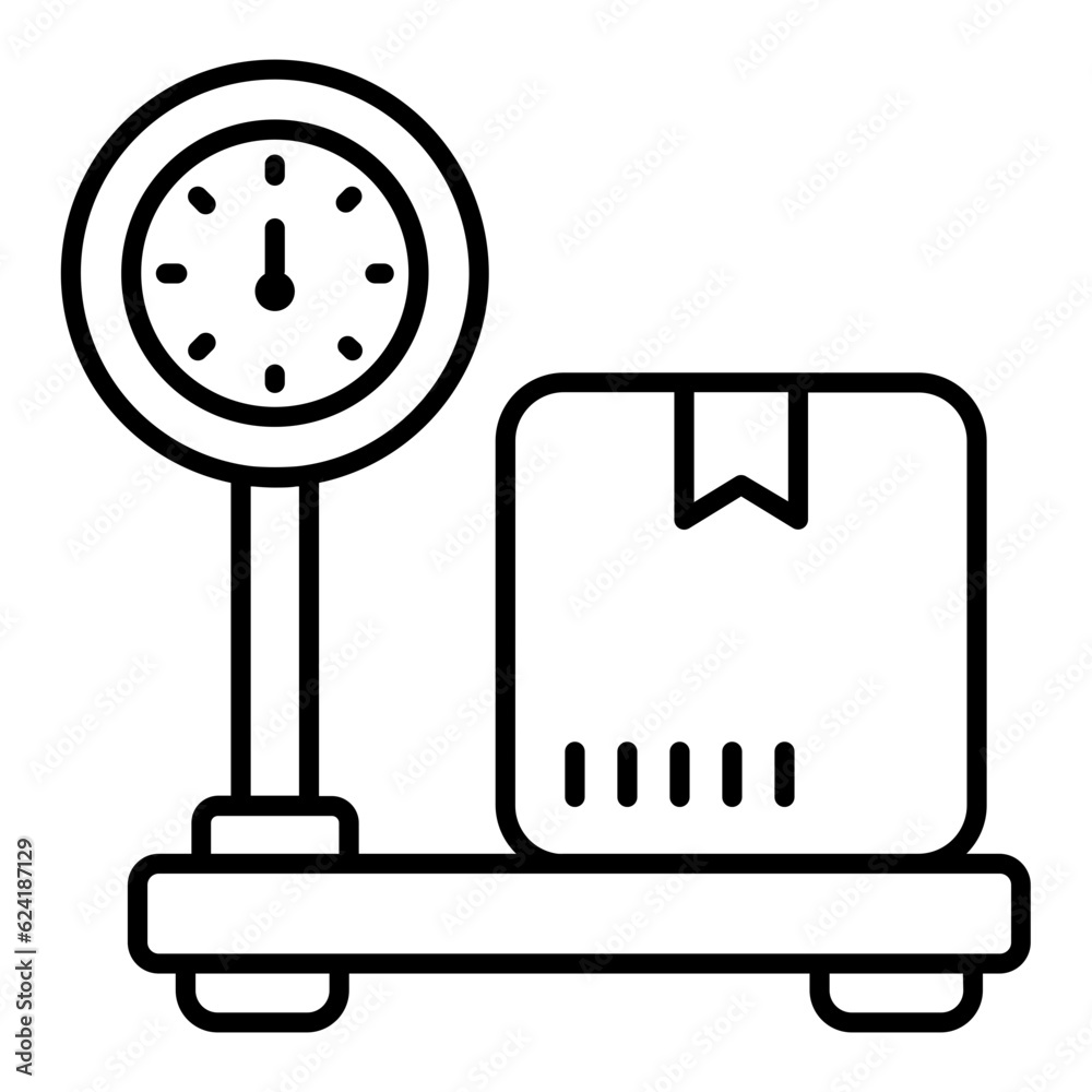 Parcel Weighing Line Icon