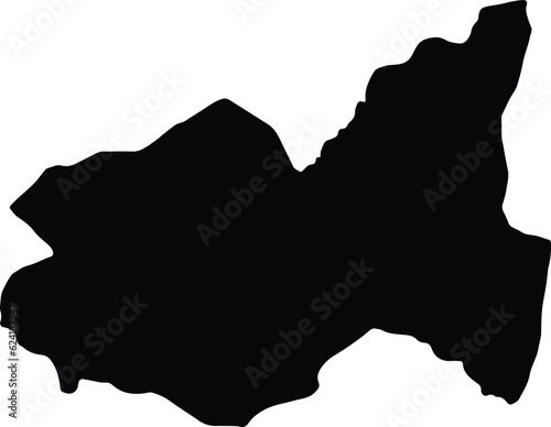 Silhouette map of Gourma Burkina Faso with transparent background. photo