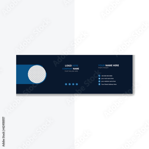 Minimal creative email signature design template vector
