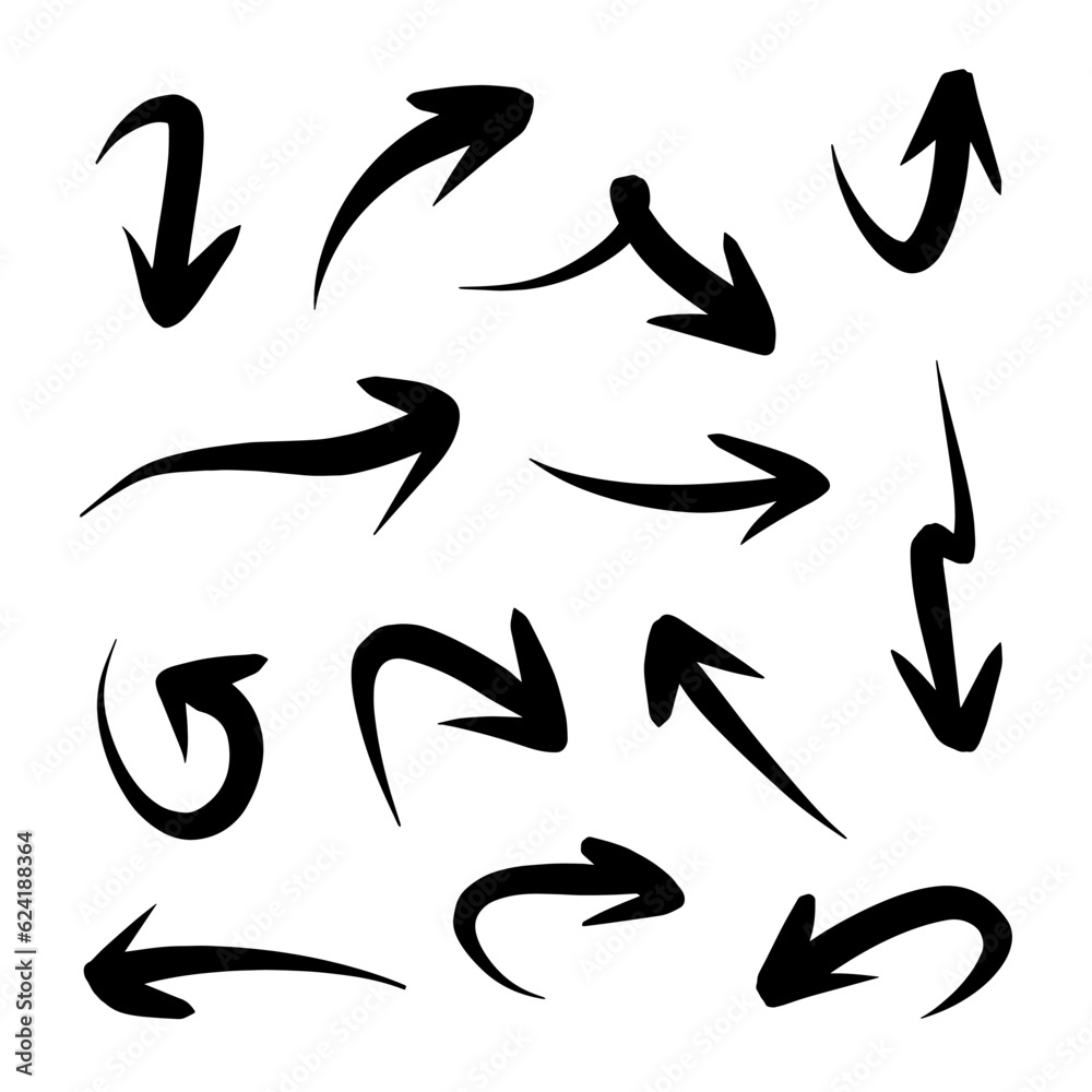 hand doodle arrow set, vector illustration hand doodle arrow set, vector illustration