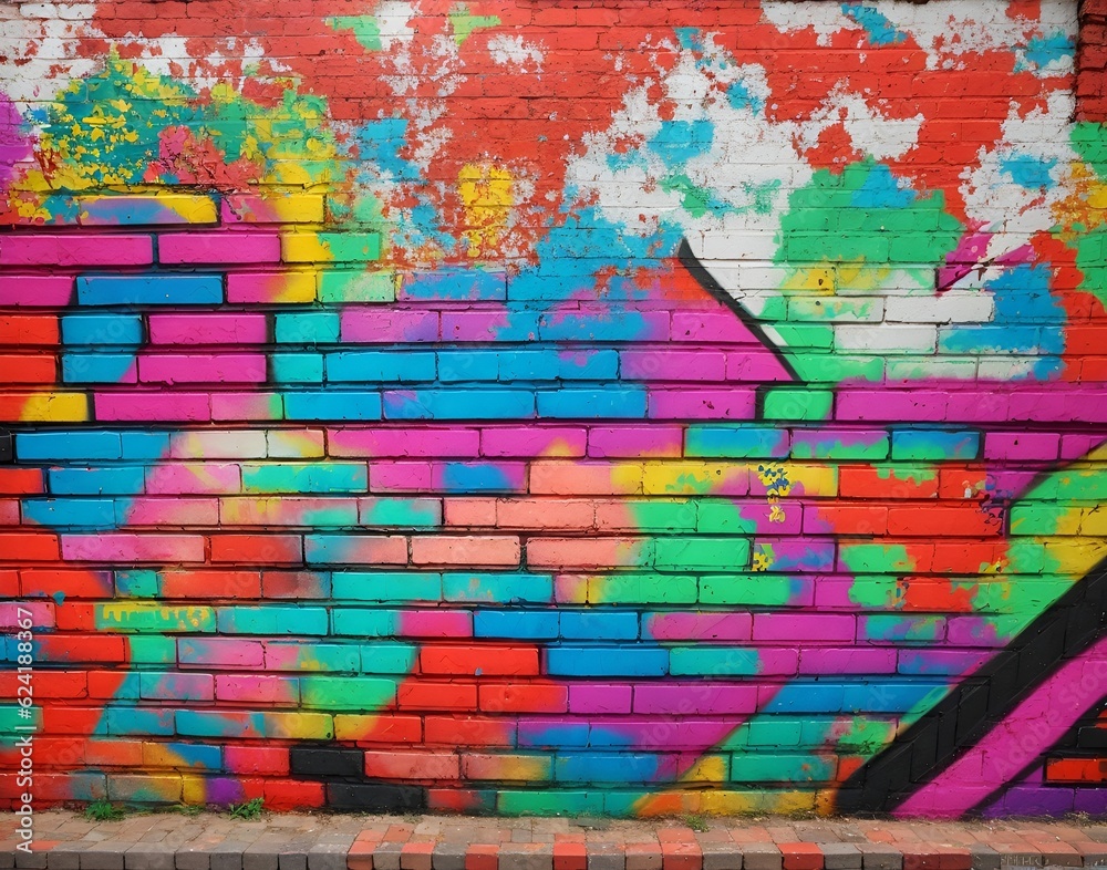 Fototapeta premium colorful graffiti wall, AI generated