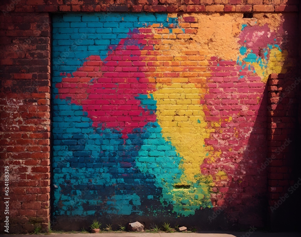 Fototapeta premium colorful graffiti wall, AI generated