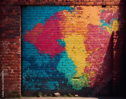 colorful graffiti wall  AI generated