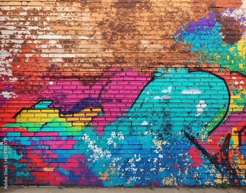 colorful graffiti wall  AI generated