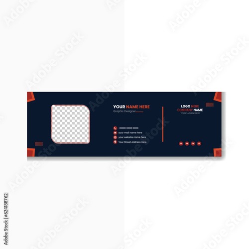 Email Signature Vector Design And Email Social Media Cover Template