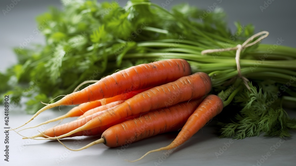 Carrot on the white background. Created with Generative AI technology. Carrot on the white background. Created with Generative AI technology.