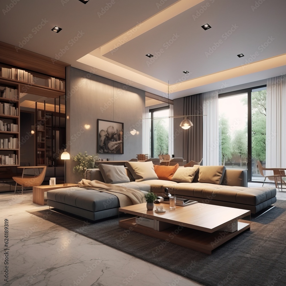 Ultra Modern & Luxury Living Room, Natural Light coming from the Windows. Ultra Modern & Luxury Living Room, Natural Light coming from the Windows.