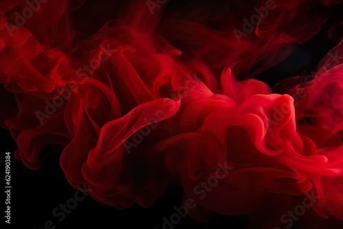 Abstract red smoke on black background. Red color clouds | Generative AI