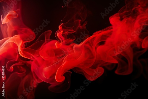 Abstract red smoke on black background. Red color clouds | Generative AI