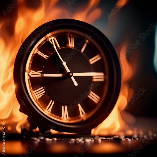 clock on fire