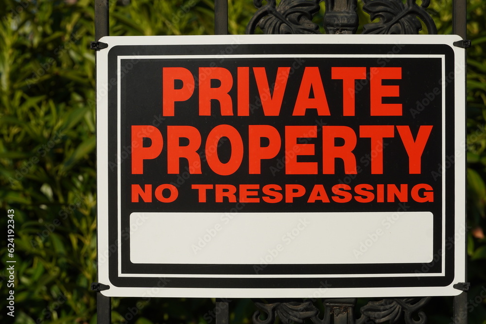 Fototapeta premium private property sign