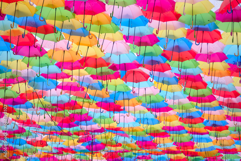 Hanging umbrellas