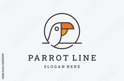 Parrot Logo Design Vector Stock template . photo