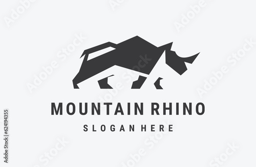 mountain logo rhino. rhino vector template