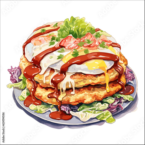 Pancake on plate illustration vector 