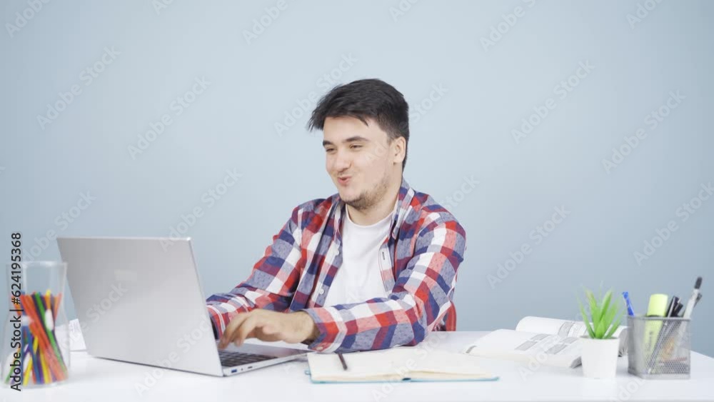 Man chatting on laptop. Man chatting on laptop.
