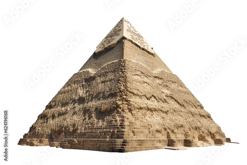 Fotografering Ancient Egyptian pyramid. isolated object, transparent background