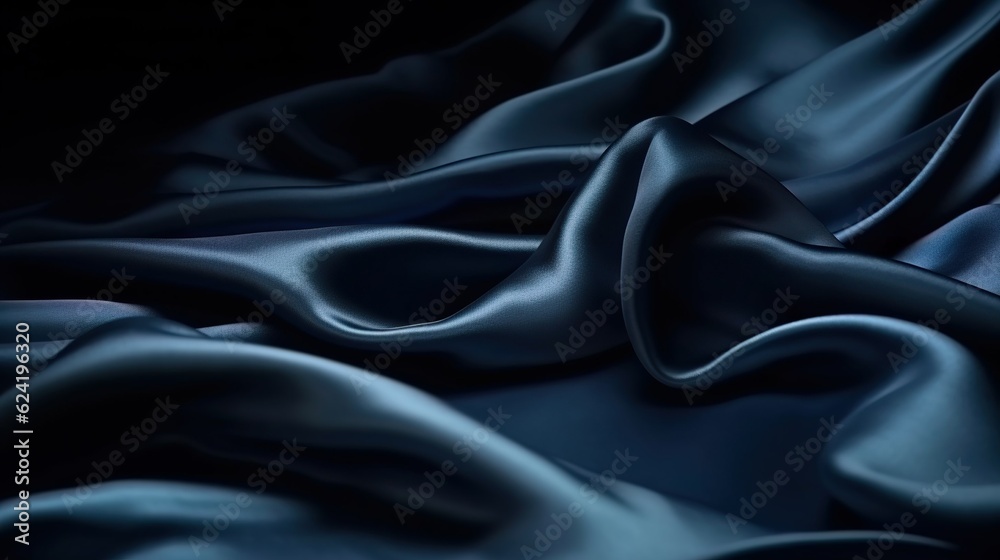 Obraz premium Geheimnisvolle Eleganz: Luxuriöser marineblauer Seidensatin-Hintergrund für besondere Anlässe
