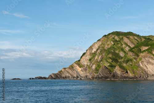 Rock formations seen from the harbour in Ilfracombe