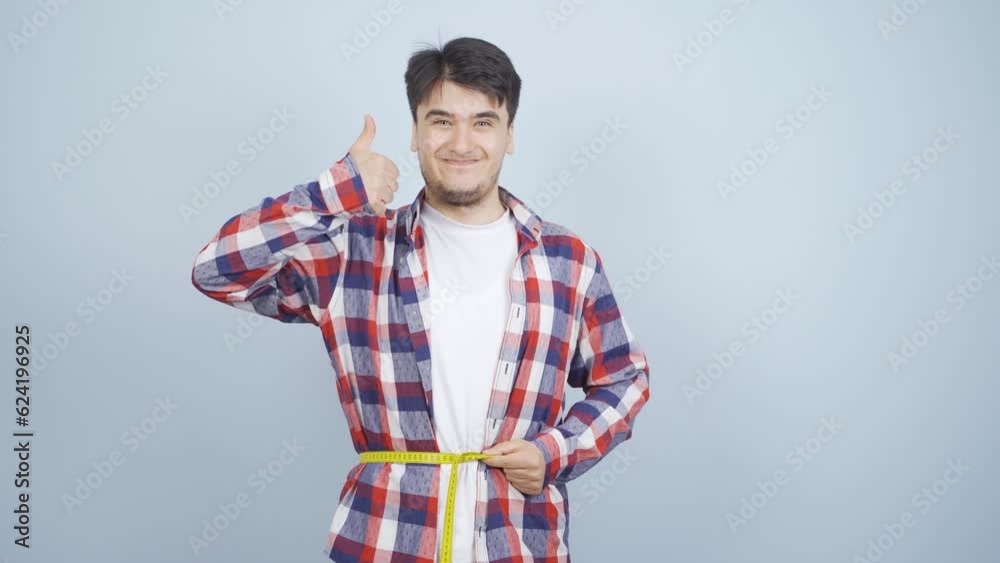 The man who is satisfied with his weight. The man who is satisfied with his weight.