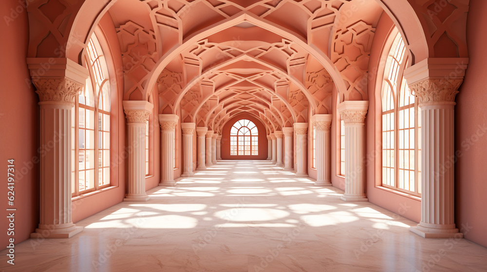 arches of the mosque HD 8K wallpaper Stock Photographic Image
