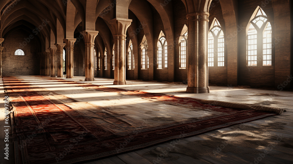 interior of a mosque country HD 8K wallpaper Stock Photographic Image
