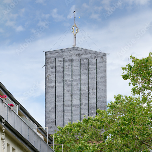 steeple of the catholic parish church of st. mechtern in cologne ehrenfeld photo