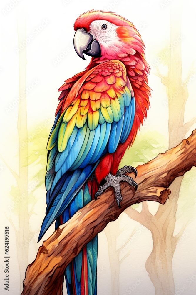 Fototapeta premium colorful parrot | Generative AI
