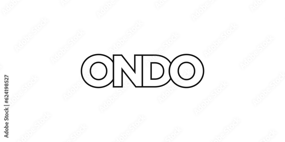 Ondo in the Nigeria emblem. The design features a geometric style, vector illustration with bold typography in a modern font. The graphic slogan lettering. Ondo in the Nigeria emblem. The design features a geometric style, vector illustration with bold typography in a modern font. The graphic slogan lettering.