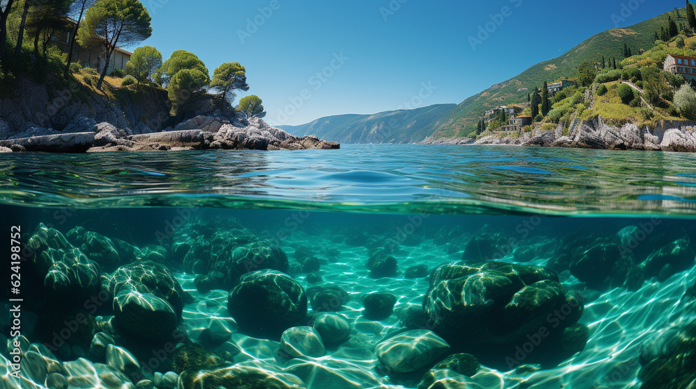 coral reef in the sea HD 8K wallpaper Stock Photographic Image
