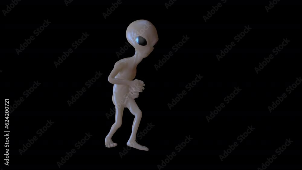 Alien running in a 3d animation Alien running in a 3d animation