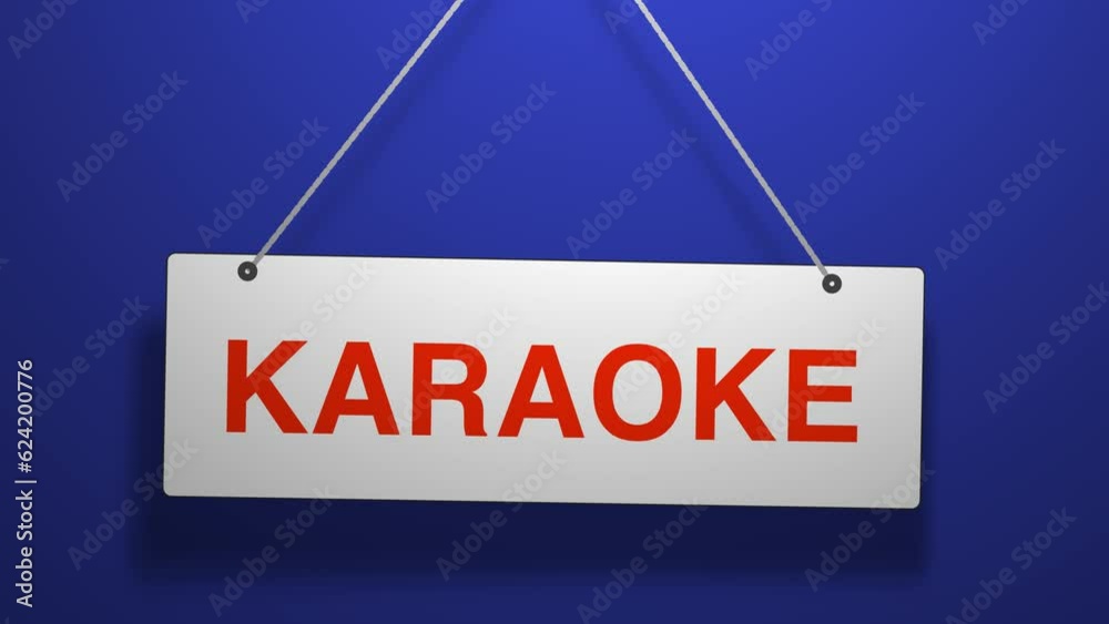 Karaoke Text or Word Hanging Sign 3D Animation Karaoke Text or Word Hanging Sign 3D Animation