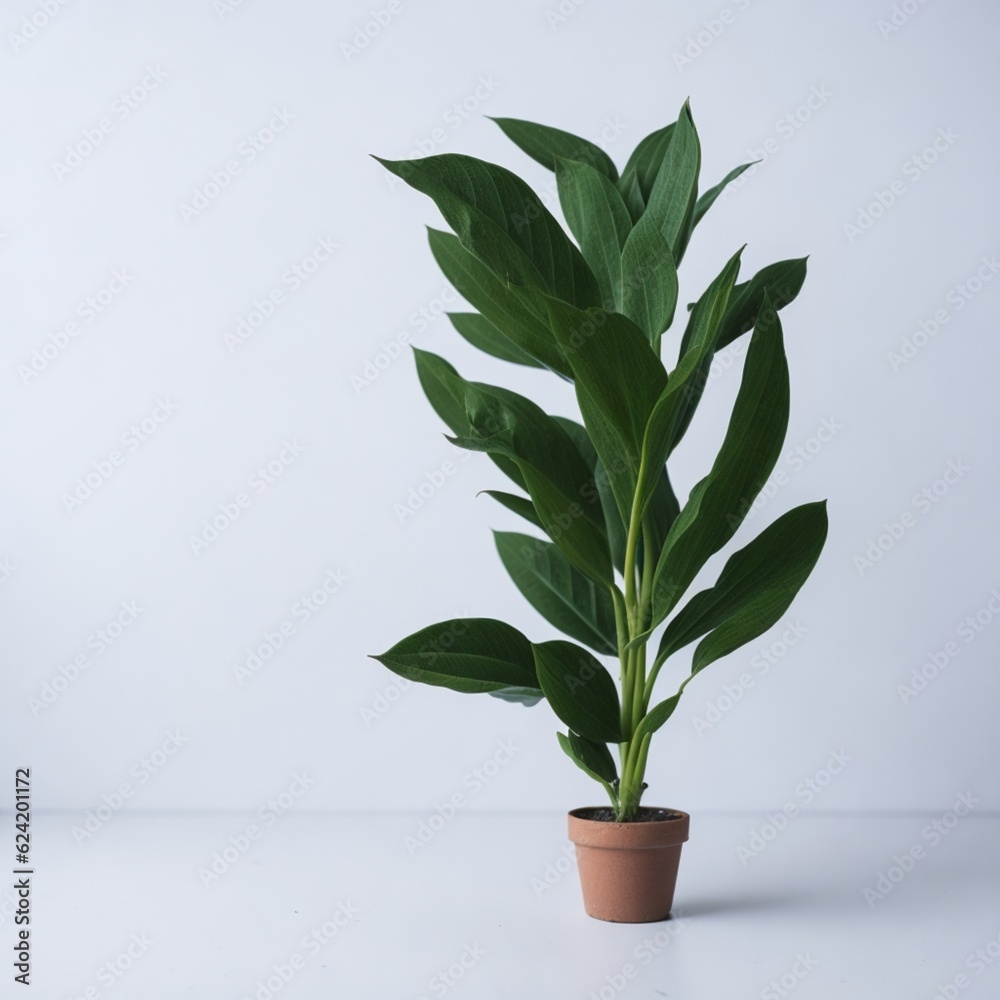 a potted plant in a pot on a white background, generative ai a potted plant in a pot on a white background, generative ai
