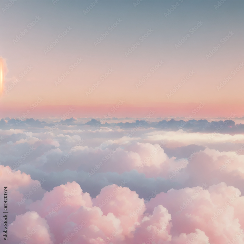clouds in the pink sky