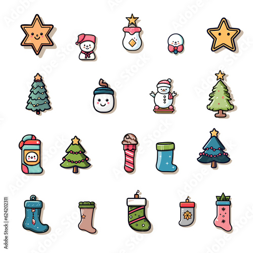 Christmas elements   accessories for Christmas   s day  icons vector illustration on white background 
