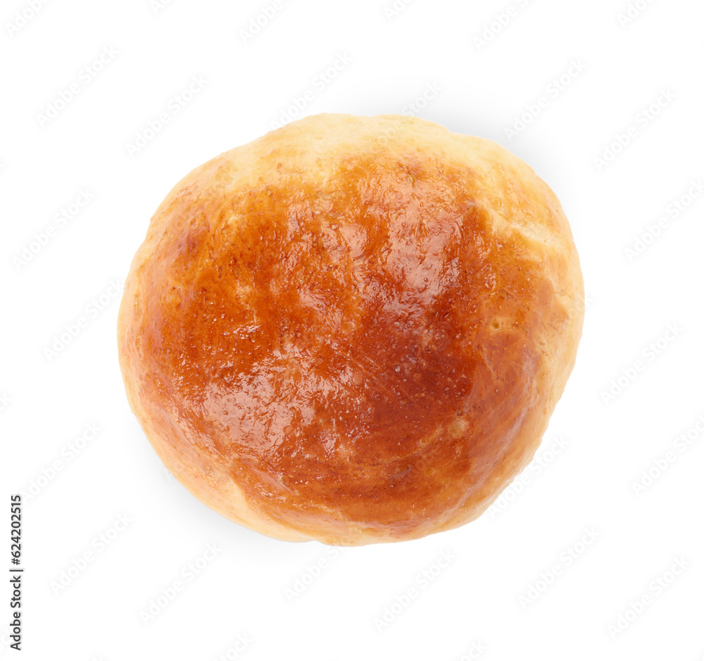 Tasty scone prepared on soda water isolated on white, top view Tasty scone prepared on soda water isolated on white, top view